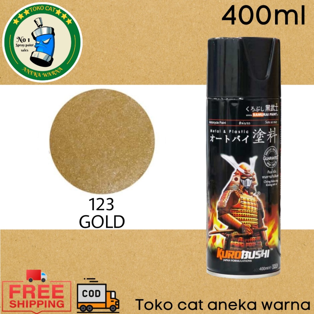 SAMURAI PAINT 123 GOLD EMAS 400ml CAT SEMPROT SPRAY PAINT PILOX PILOK