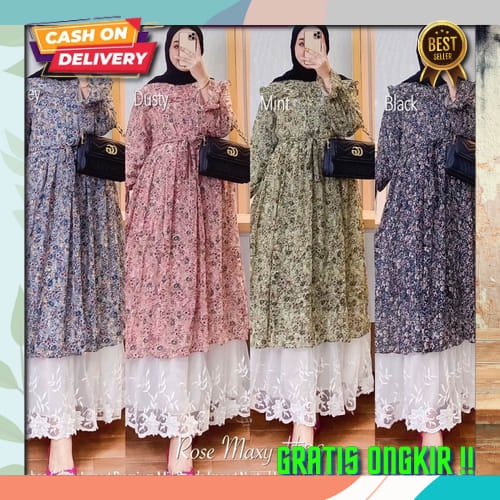Dres Muslimah Sari Fashion Muslim Terbaru 2023 Drees Wanita Lebaran Games Elegan Syar`I Kekinian Gem