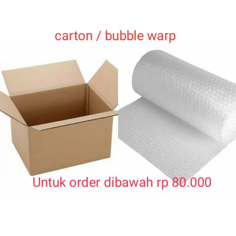 

bubble wrap atau carton packaging