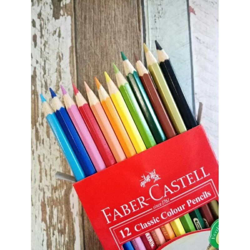 Pensil warna Faber Castel 12 warna pendek classic