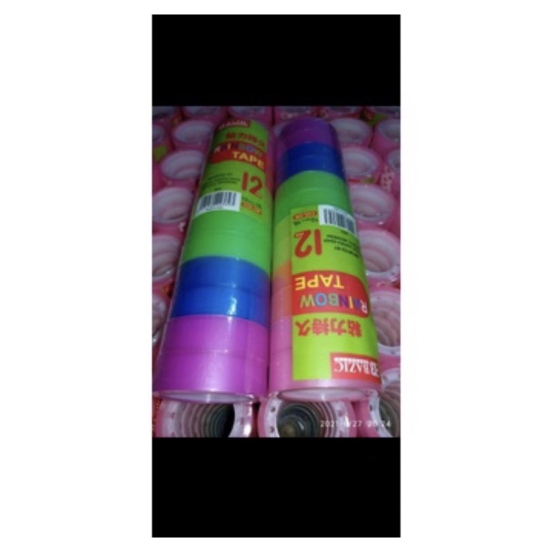

-[1 Slop] BAZIC Isolasi Desk Tape Rainbow 12mmX25y isi 12Roll