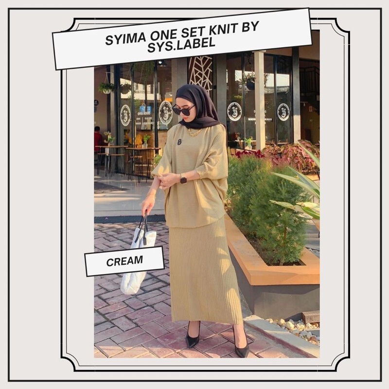 Syima One Set Knit by SYS.LABEL I1 - Setelan Batwing Premium