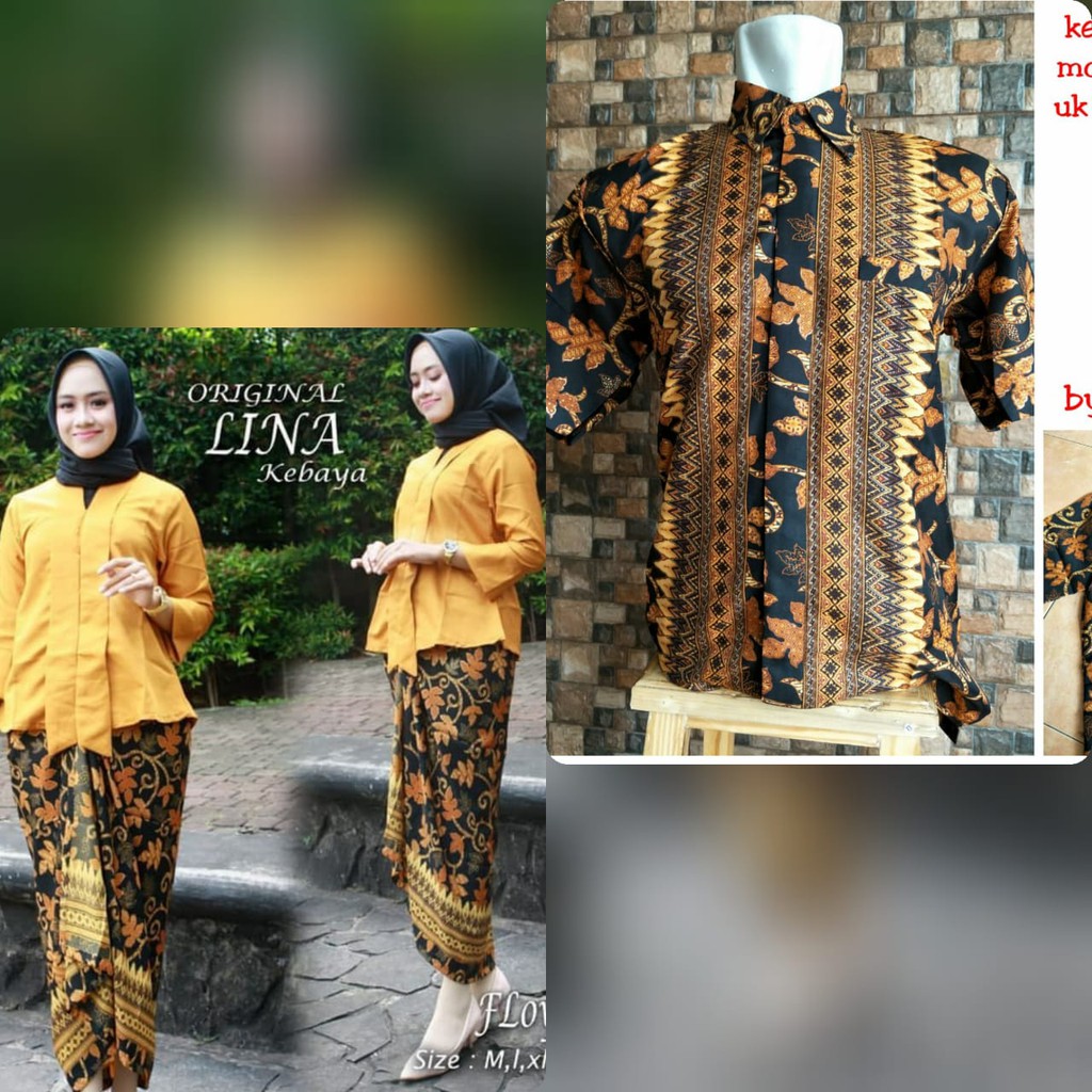 Fashion Couple Kebaya Kutubaru Floy Dan Kemeja Pendek Couple Terbaruu