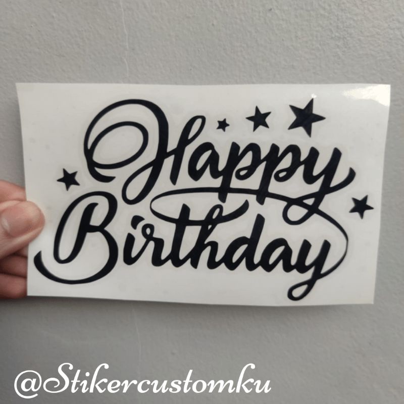 Stiker Happy Birthday Sticker Cutting Balon PVC