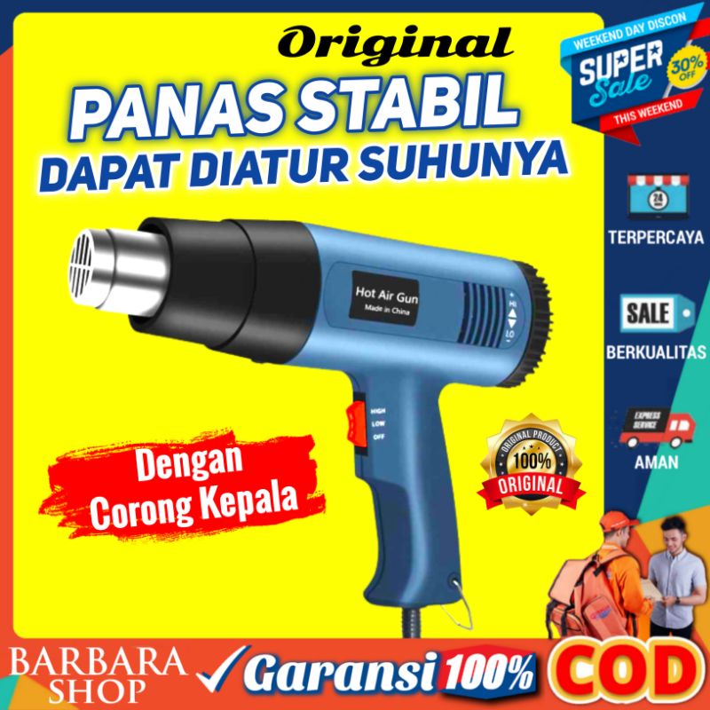 Hot Air Gun Heat Gun Pistol Pemanas Stiker Skotlet Kaca Film Electric Dryer Heat  Solder Thermal 2000W