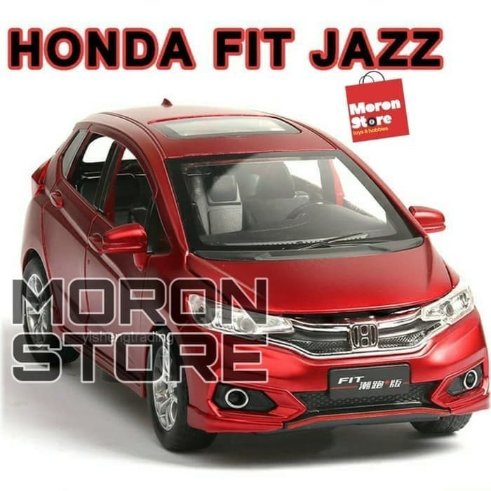 Metal diecast mobil honda jazz fit dengan lampu dan suara skala 1 32 Mainan diecast anak murah