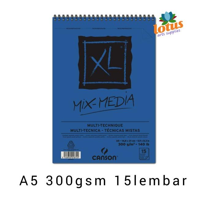 

(BISA COD) Canson XL Mix Media Pad A5 300 gsm EKSLUSIF Kode 1184