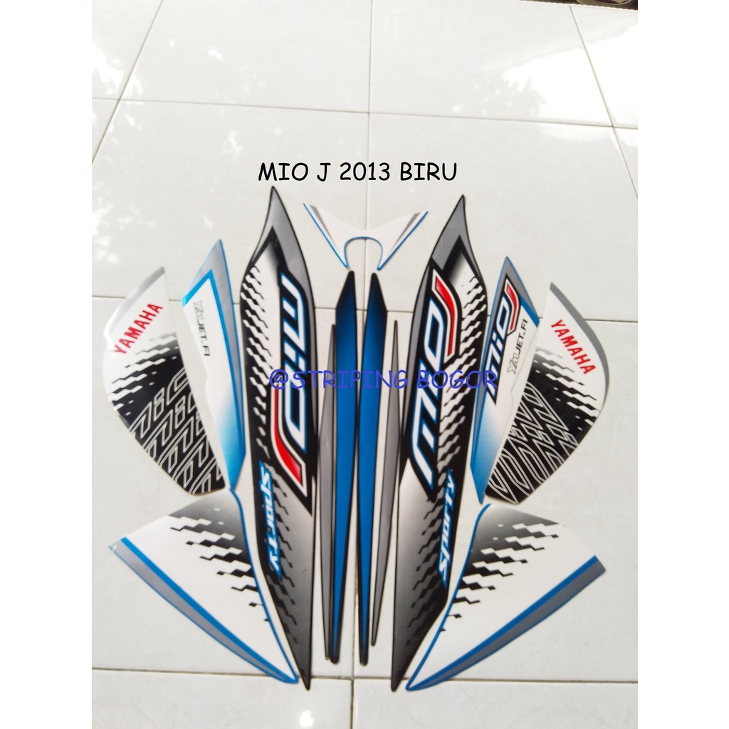 Stiker Striping Lis Motor Yamaha Mio J Sporty 2013 Biru Blue