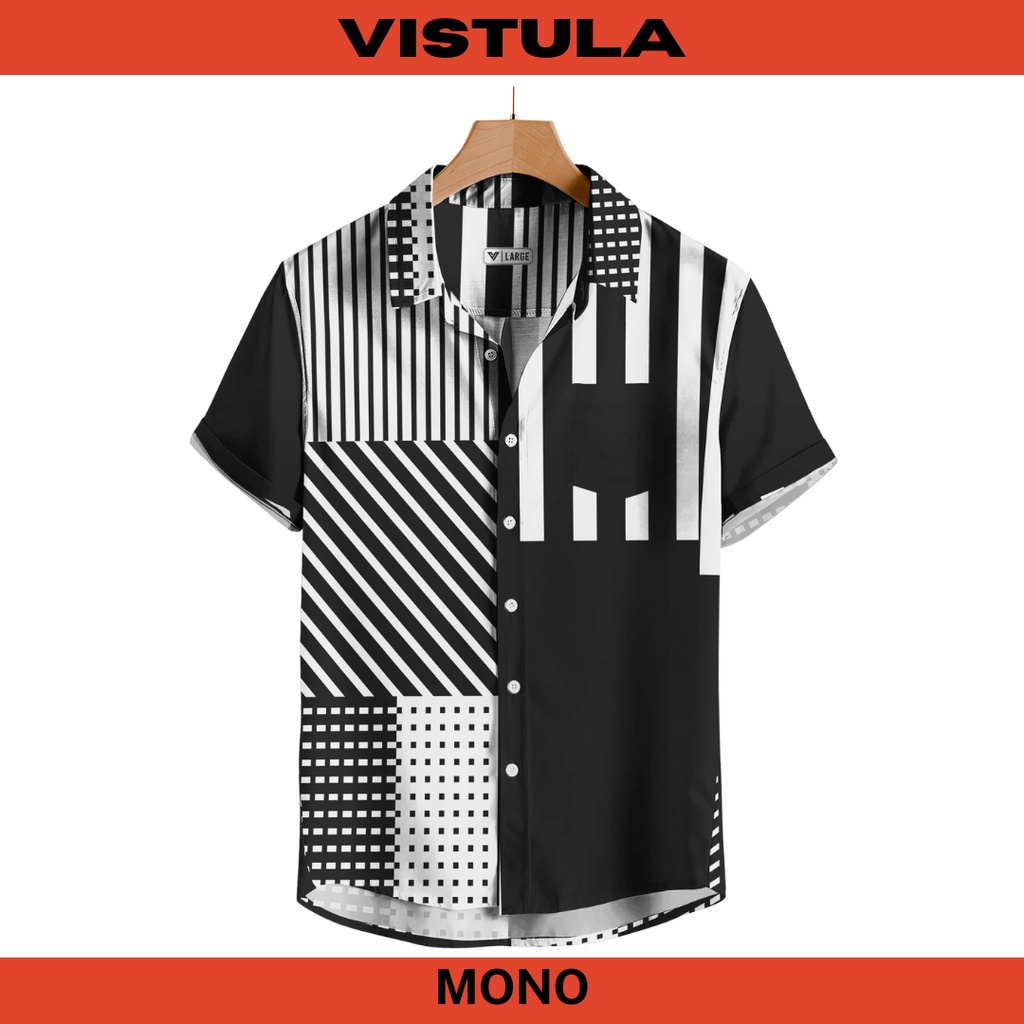 Kemeja Pantai Lengan Pendek Pria Color Block Series - MONO