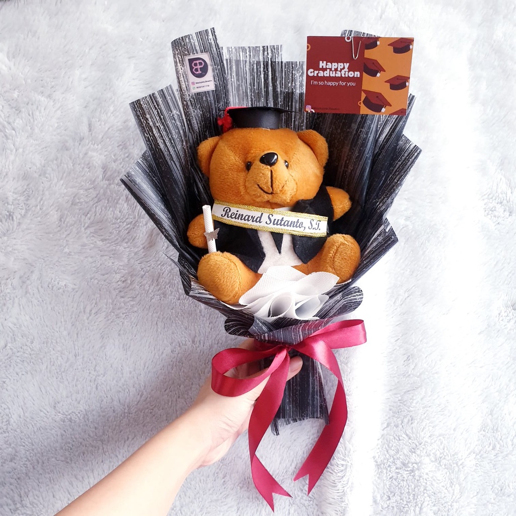 Buket Boneka Wisuda  - Buket Boneka Ulang Tahun - Buket Murah - Buket bisa Request