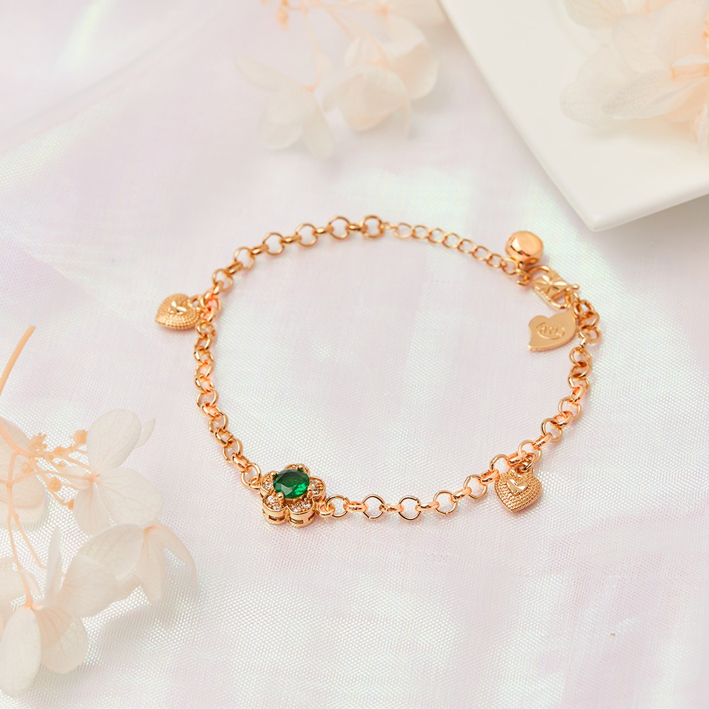 Y284 Gelang Rantai Desain Love/Bunga/Kupu, Aksesoris Wanita Berlian Kristal Gelang Lapis Emas