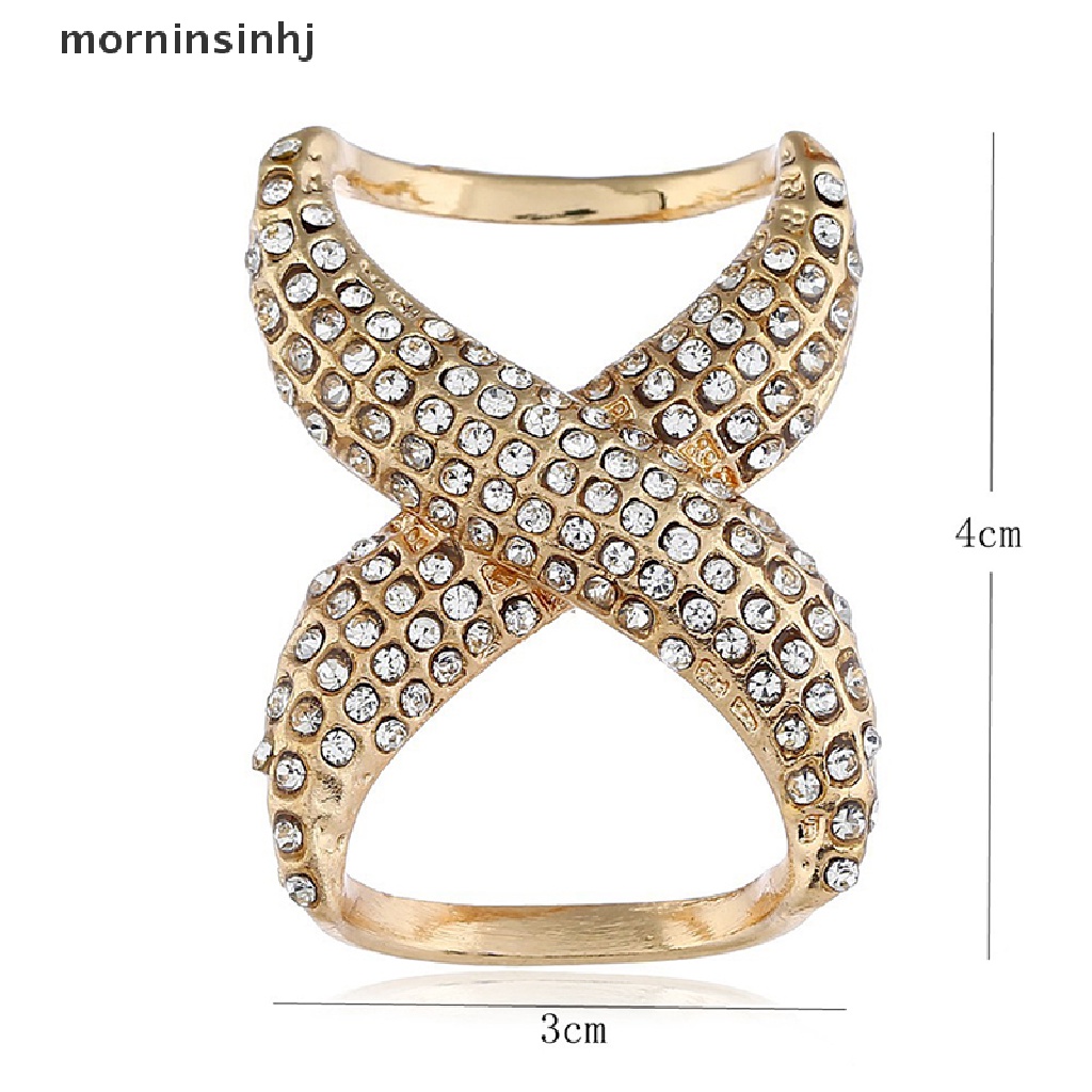 Mornin Bros Pin Ring Bulat Hias Kristal Untuk Aksesoris Scarf Wanita