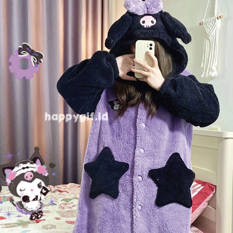 KUROMI DASTER ONESIE BAJU TIDUR KOSTUM PIYAMA KIGURUMI