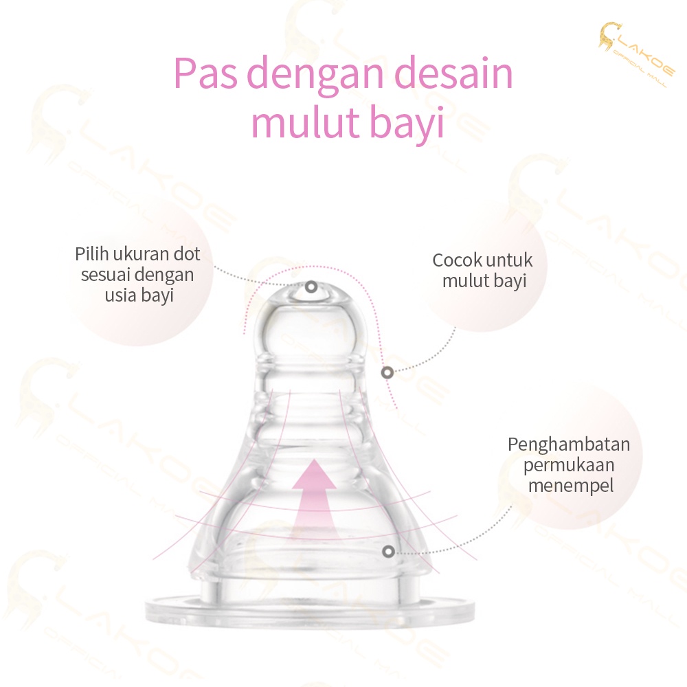 LAKOE Dot bayi silikon nipple pigeon slim neck anti kolik-3