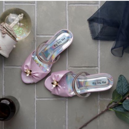 Sandal hak kaca fashion anak perempuan tinggi 3 cm usia 3 tahun sampai 10 tahun