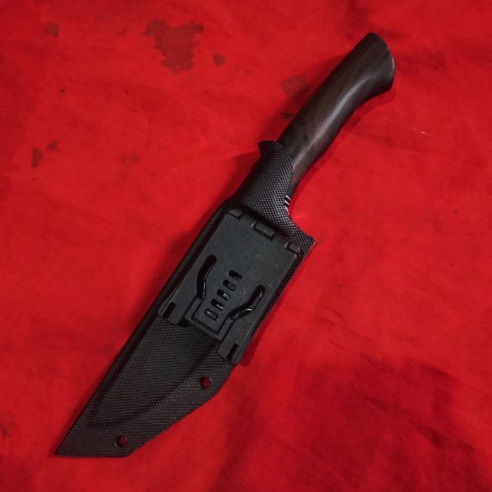 Pisau Seset Kulit - Bushcreft Pisau Seset Berburu Serbaguna Pamor Damascus - Vivistecolection