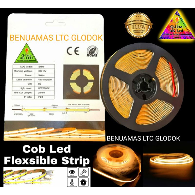 LAMPU STRIPLED COB 12V QLITE LAMPU LED STRIP COB 12V