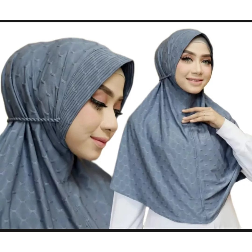 NEW PRODAK kerudung bergo model baru  dewasa Hijab rubby tali ulir matt jersey jilbab langsungan mot