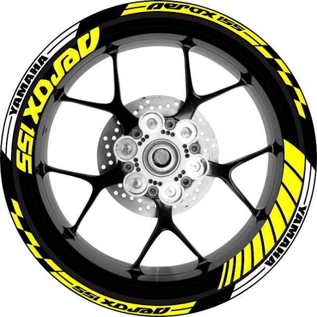 Stiker Velg Motor Yamaha Aerox 155 Motogp Moto Flag Bisa Custom