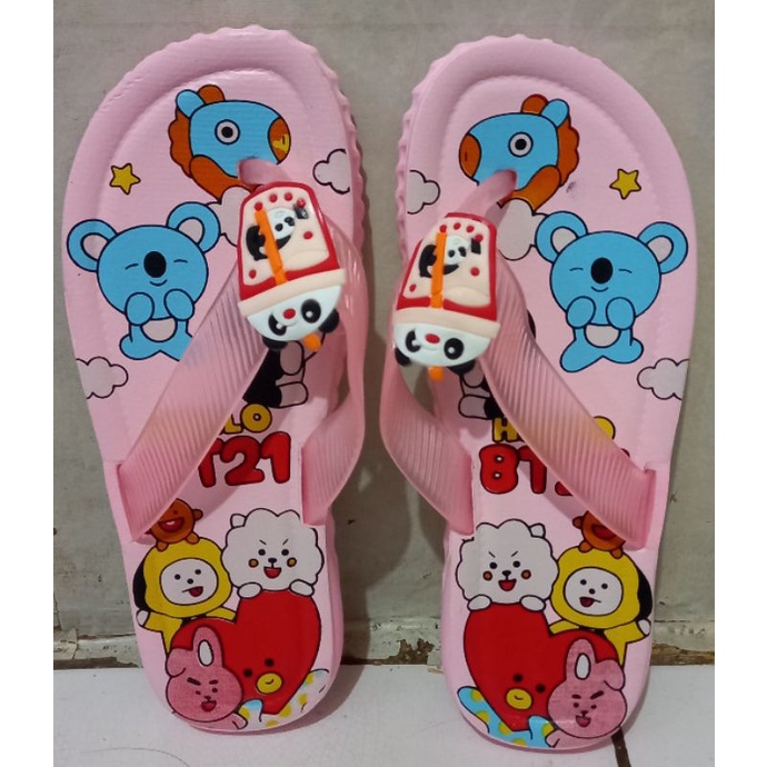 Sandal anak cewek karakter bts /sandal jepit anak cewek boba