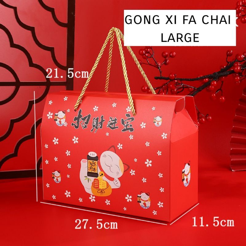 TAS HAMPER IMLEK MEWAH PARCEL BAG TENTENG BESAR GONG XI FA CHAI HOKI CAT CNB10