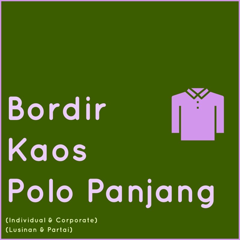 MAJIME Bordir Polo Shirt/ Kaos Polo Dewasa Lengan Panjang
