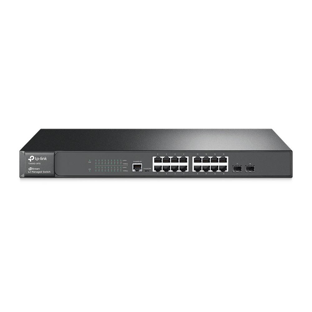 Tp-Link T2600G-18TS (TL-SG3216) JetStream 16-Port Gigabit L2 Managed Switch with 2 SFP Slots