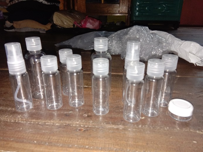 Botol Pet 60 Ml Fliptop Natural  (tutup 3 Varian Warna)