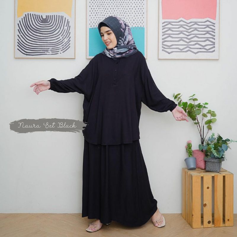 BAJU WANITA ONESET SETELAN ROK JUMBO KATYN RAYON PREMIUM LD130