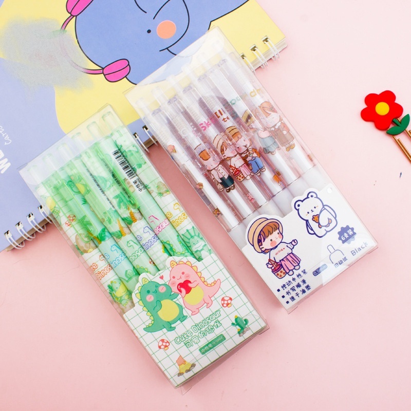 

MS058 6pcs Pulpen Gel Mekanik Lucu Setelan /Pen Mekanik Setelan