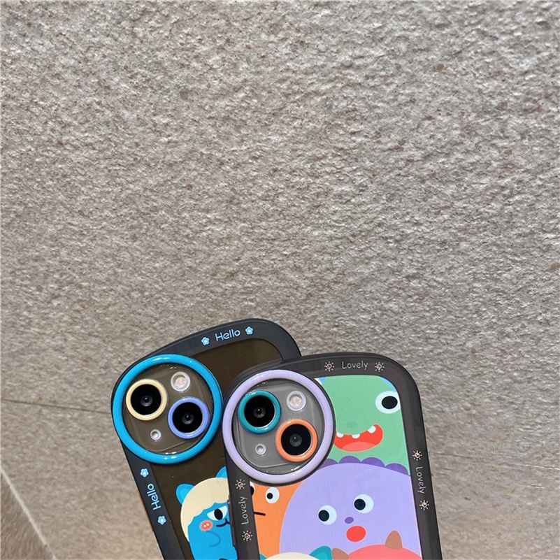 Soft Case Silikon Tebal Motif Monster Kecil Untuk iPhone 13 12 11 Pro Max SE 2020 Xr X Xs Max 7 8 Plus