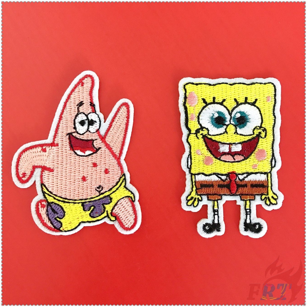 2pcs Patch Bordir Bentuk Kartun Spongebob Squarepants S 1 Untuk Aplikasi Pakaian Diy Shopee Indonesia