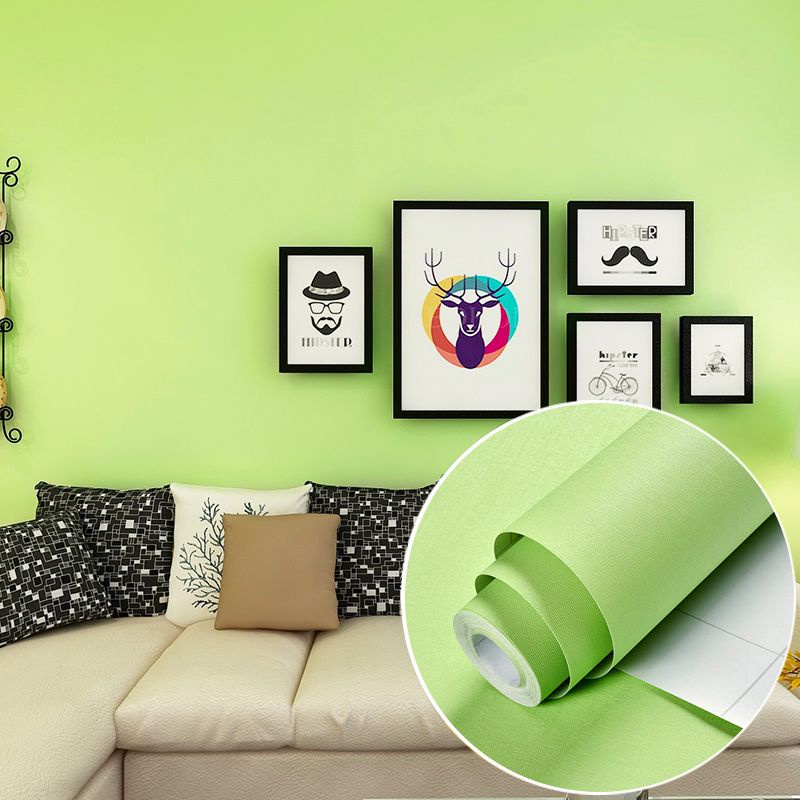 PROMO - Wallpaper Sticker Murah Wallpaper Dinding Ruang Tamu Motif Polos Hijau Light l Wallstiker Ruang Tamu Kamar Tidur