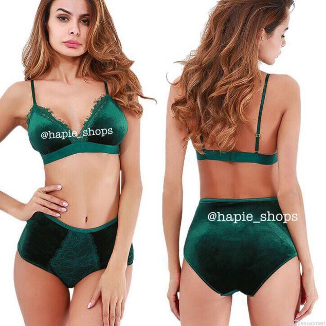 ℮ bra set murah/lingerie murah/lingerie set/bra murah/tank top velvet ❃