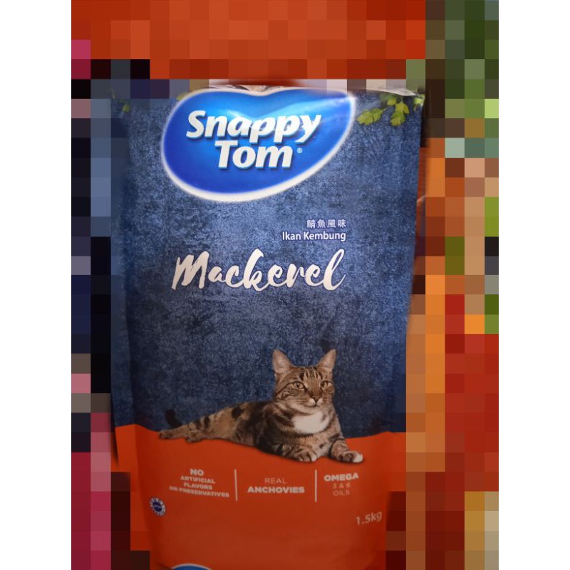 makanan kucing dry food snappy tom adult all varian rasa 1,5kg - fresspack (kemasan baru)