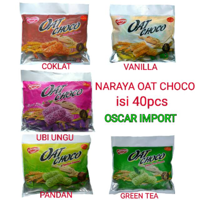 NARAYA OAT CHOCO ISI  40PCS VANILLA COKLAT  UBI  UNGU  