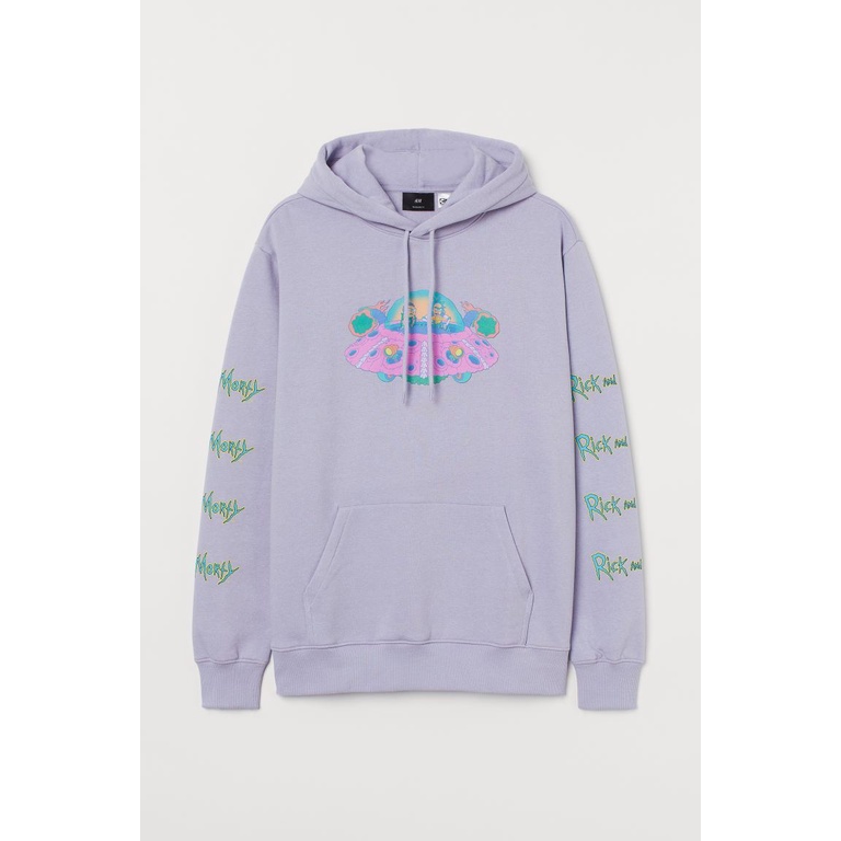 Hoodie Jaket H&M hnm Rick and Morty Purple UFO Original