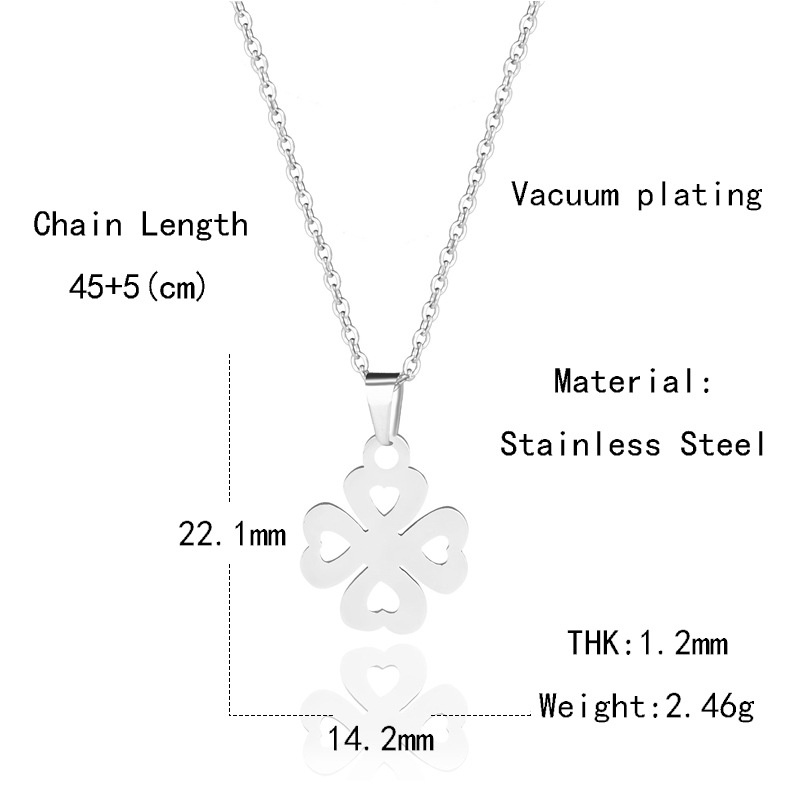 Korea fashion four-leaf clover klavikula rantai liontin sederhana stainless steel Kalung dan liontin