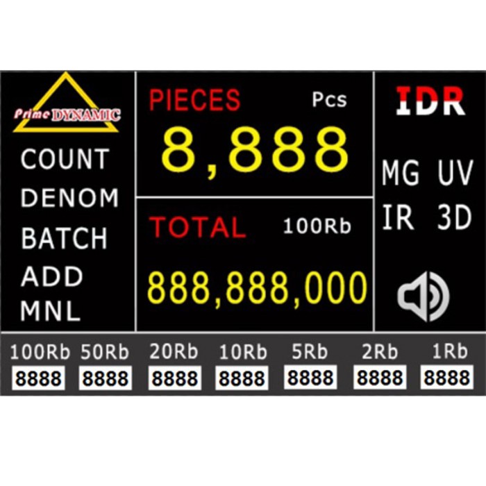 Mesin Hitung Uang PRIME DYNAMIC 996 [dapat membaca nominal rupiah]