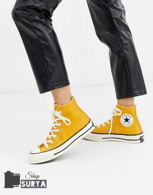 [BISA COD] Sepatu HIGH YELLOW / Sepatu Boot 70S QUALITY PREMIUM Glossy