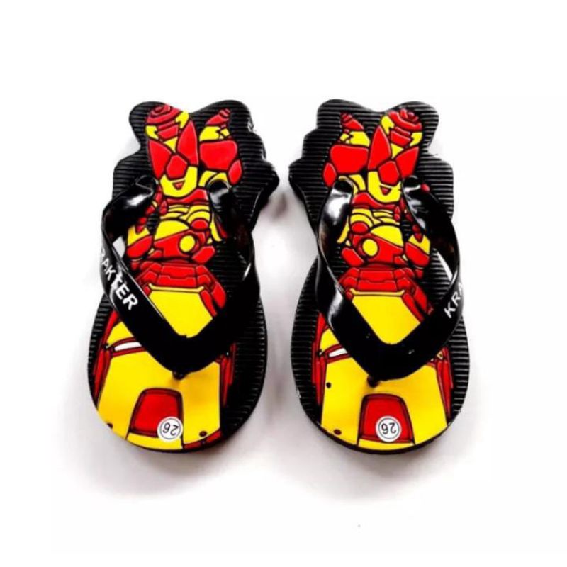 Sandal japit anak cowok 3-8 TAHUN karakter SANCU IRONMAN / sendal jepit anak laki sancu ironman / sandal anak anak cowo / sendal jepit anak