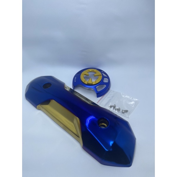 Tameng Knalpot Zoomer Twotone Robot + Tutup kipas twotone Sabit Blue