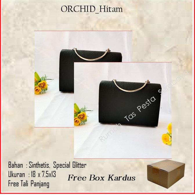 Tas Gliter,Tas Cantik,Tas Elegant,ORCHID_Hitam