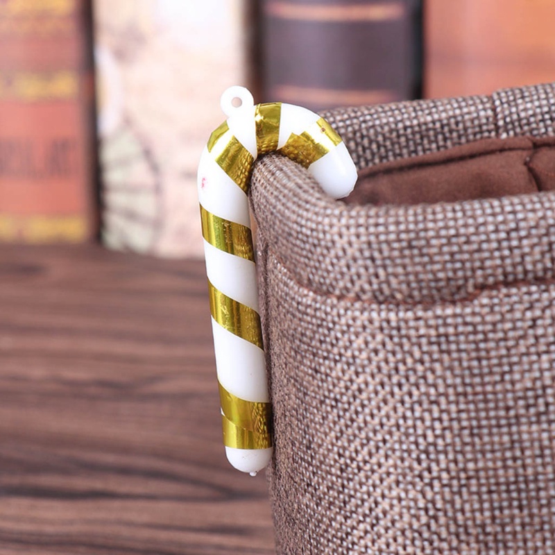 6pcs Liontin Permen Tongkat Kecil Bahan Plastik Untuk Dekorasi Pohon Natal