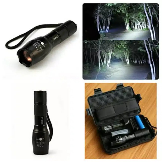 Paket Senter LED Tactical CREE XM-L2 8000 Lumens Senter Swat outdoor mancing super terang