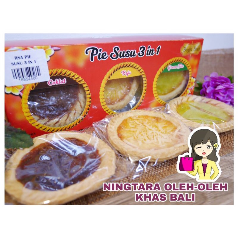 PIE SUSU 3 IN 1 BOGA KHAS BALI RASA COKLAT, KEJU, GREEN TEA