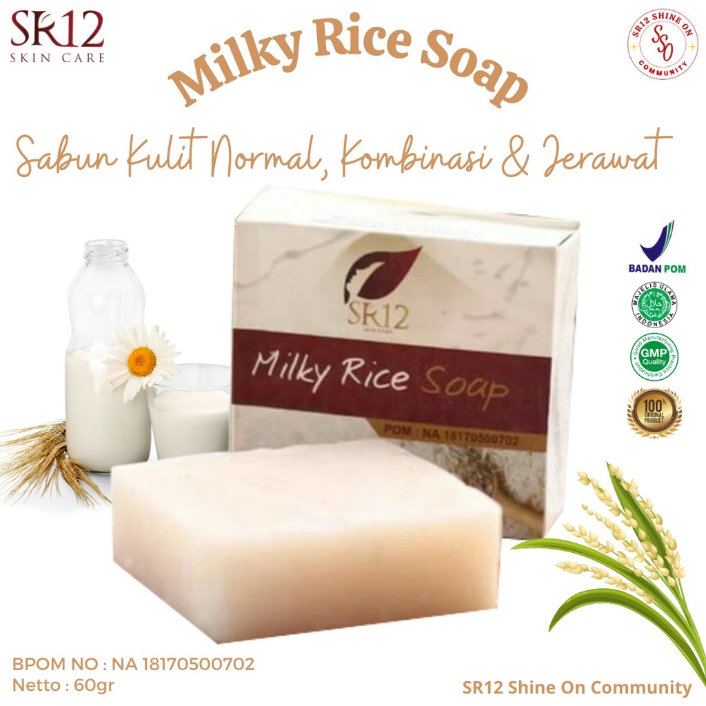 Jual Milky Rice Soap SR12 Sabun Beras Susu Herbal Sabun Wajah