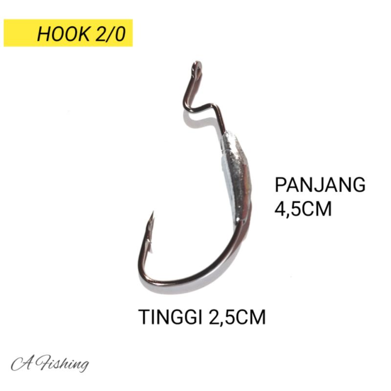 4 WORM HOOK SOFT LURE BERAT 3,5GRAM I SATU KOTAK ISI 4WORM HOOK I  A FISHING