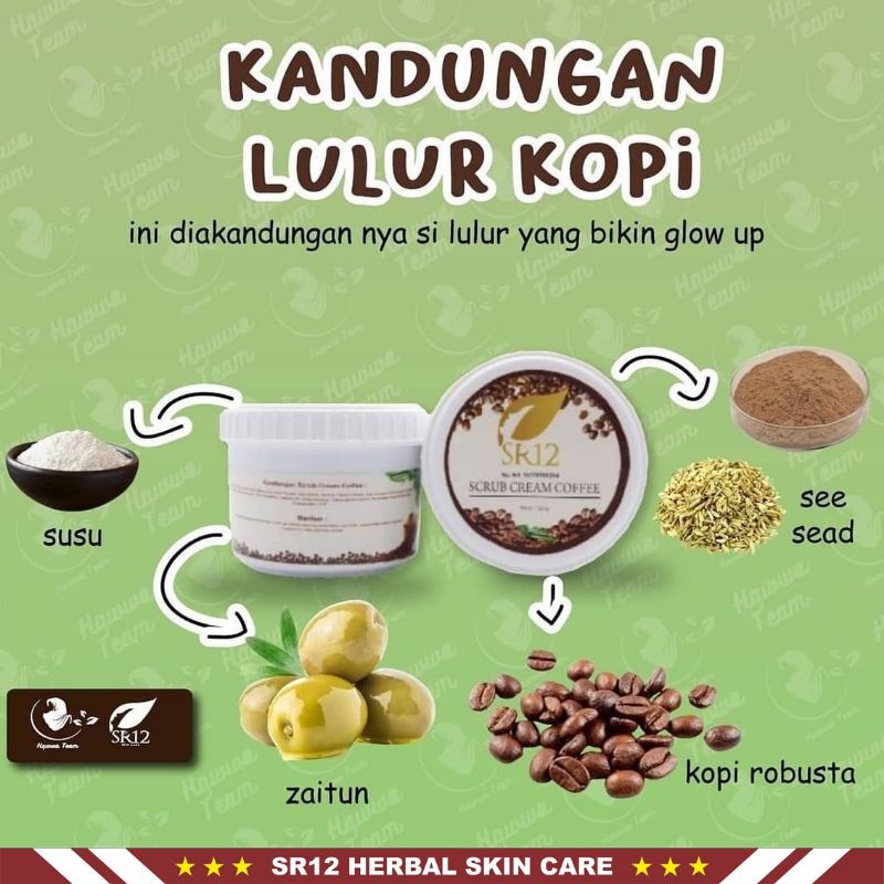 Lulur SR12 | Scrub Cream Coffee SR12 &amp; Lulur Rempah Bengkoang SR12 | Perawatan Tubuh SR12 Skincare