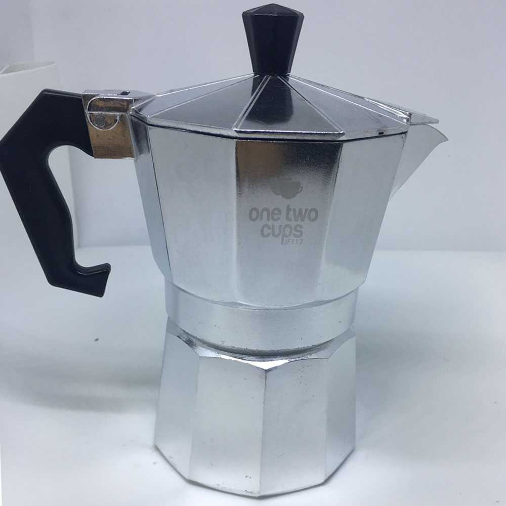 One Two Cups Espresso Coffee Maker Moka Pot Filter 300ml 6Cups - JF112